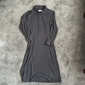 Ann Taylor Loft Petites Black Long Sleeve Button Down Dress  00p